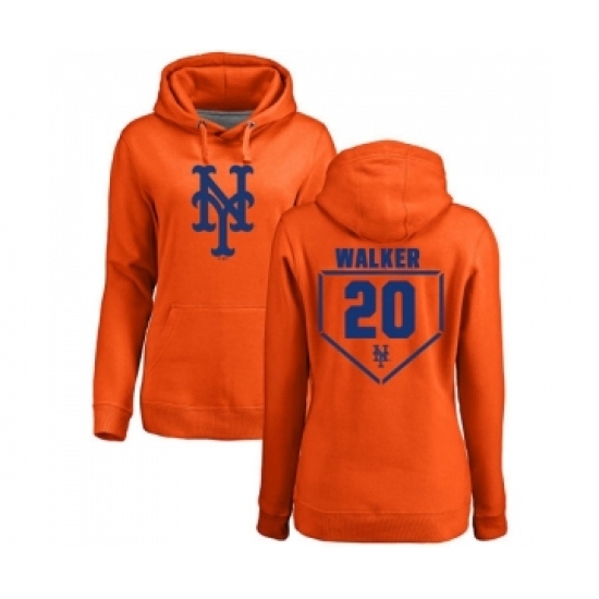MLB Women Nike New York Mets 20 Neil Walker Orange RBI Pullover Hoodie MLB Women Nike New York Mets 20 Neil Walker Orange RBI Pullover Hoodie