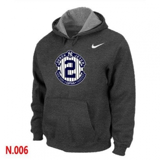MLB Men Nike New York Yankees 2 Derek Jeter Pullover Hoodie Dark Grey MLB Men Nike New York Yankees 2 Derek Jeter Pullover Hoodie Dark Grey
