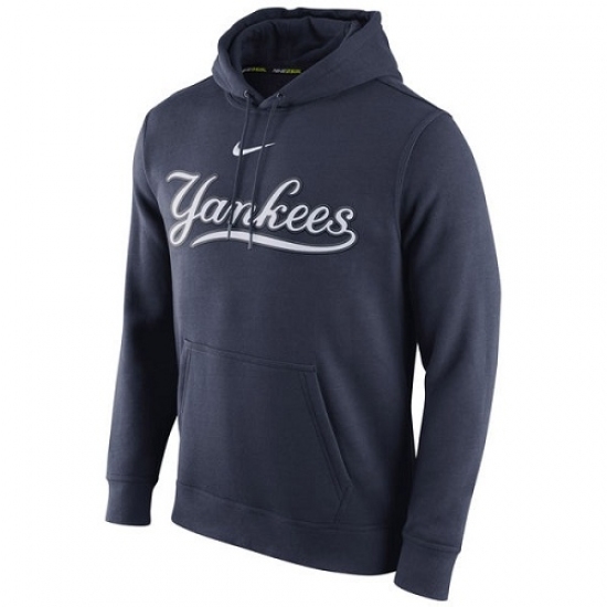 Men MLB New York Yankees Nike Club Pullover Hoodie Navy Blue Men MLB New York Yankees Nike Club Pullover Hoodie Navy Blue