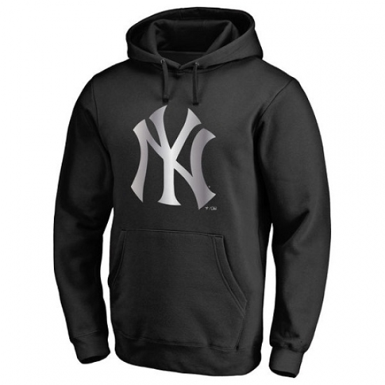Men MLB New York Yankees Platinum Collection Pullover Hoodie Black Men MLB New York Yankees Platinum Collection Pullover Hoodie Black