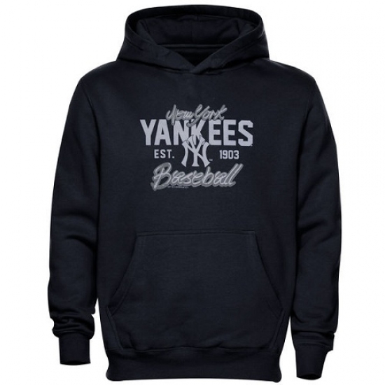 Men MLB New York Yankees Script Baseball Pullover Hoodie Navy Blue Men MLB New York Yankees Script Baseball Pullover Hoodie Navy Blue