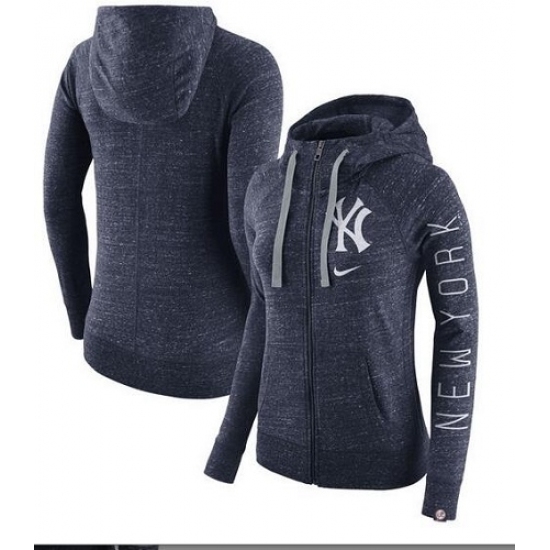 MLB New York Yankees Nike Women Vintage Full Zip Hoodie Heather Navy MLB New York Yankees Nike Women Vintage Full Zip Hoodie Heather Navy