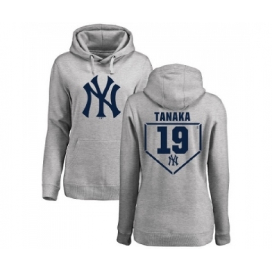 MLB Women Nike New York Yankees 19 Masahiro Tanaka Gray RBI Pullover Hoodie MLB Women Nike New York Yankees 19 Masahiro Tanaka Gray RBI Pullover Hoodie