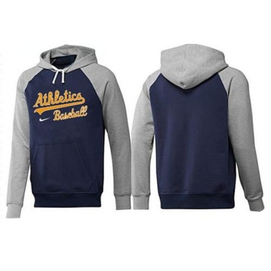 MLB Men Nike Oakland Athletics Pullover Hoodie NavyGrey MLB Men Nike Oakland Athletics Pullover Hoodie NavyGrey