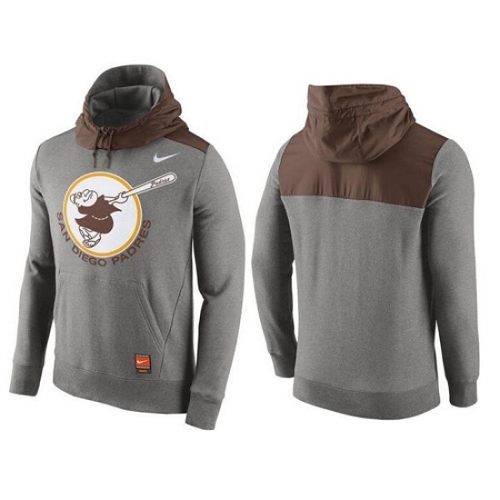 MLB Men San Diego Padres Nike Gray Cooperstown Collection Hybrid Pullover Hoodie MLB Men San Diego Padres Nike Gray Cooperstown Collection Hybrid Pullover Hoodie