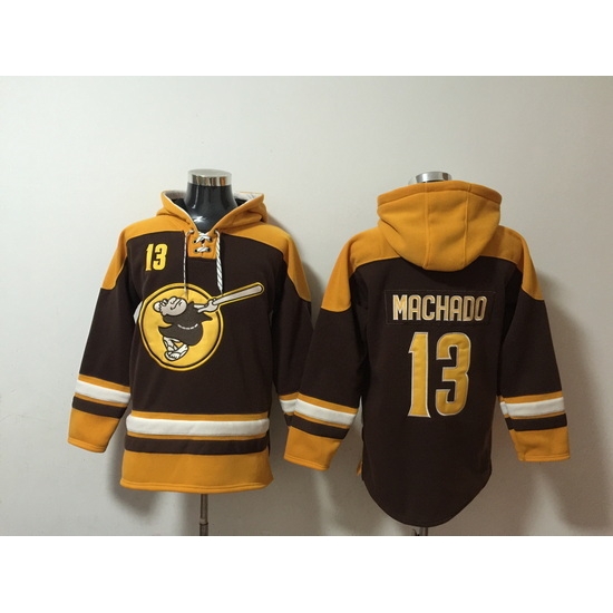 Men San Diego Padres #13 Manny Machado Stitched Hoodie Men San Diego Padres #13 Manny Machado Stitched Hoodie