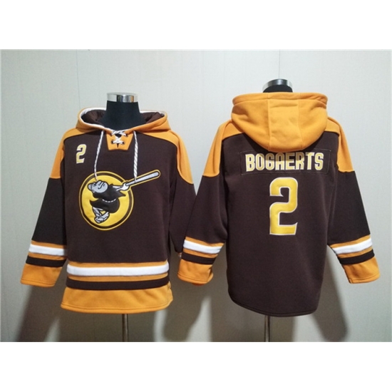 Men San Diego Padres 2 Xander Bogaerts Brown Gold Ageless Must Have Lace Up Pullover Hoodie Men San Diego Padres 2 Xander Bogaerts Brown Gold Ageless Must Have Lace Up Pullover Hoodie