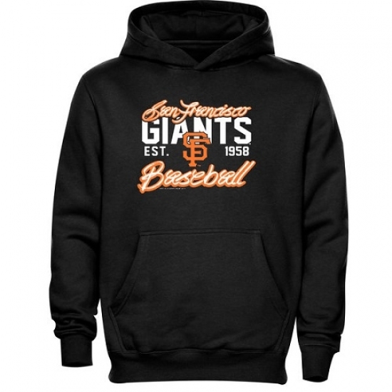 Men MLB San Francisco Giants Script Baseball Pullover Hoodie Black Men MLB San Francisco Giants Script Baseball Pullover Hoodie Black