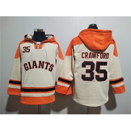 Men San Francisco Giants 35 Brandon Crawford Cream Ageless Must Have Lace Up Pullover Hoodie Men San Francisco Giants 35 Brandon Crawford Cream Ageless Must Have Lace Up Pullover Hoodie