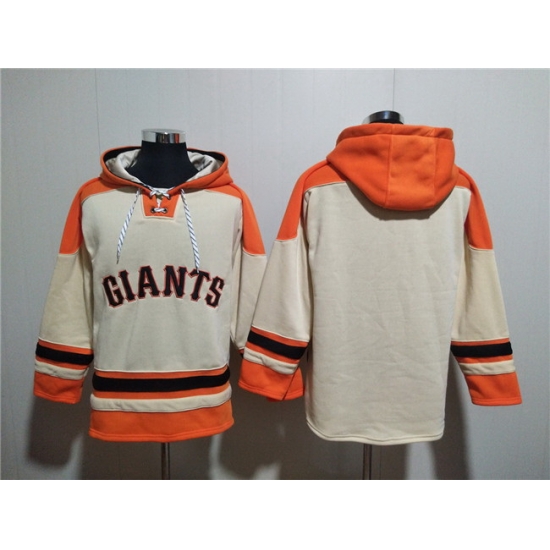 Men San Francisco Giants Blank Cream Ageless Must Have Lace Up Pullover Hoodie Men San Francisco Giants Blank Cream Ageless Must Have Lace Up Pullover Hoodie