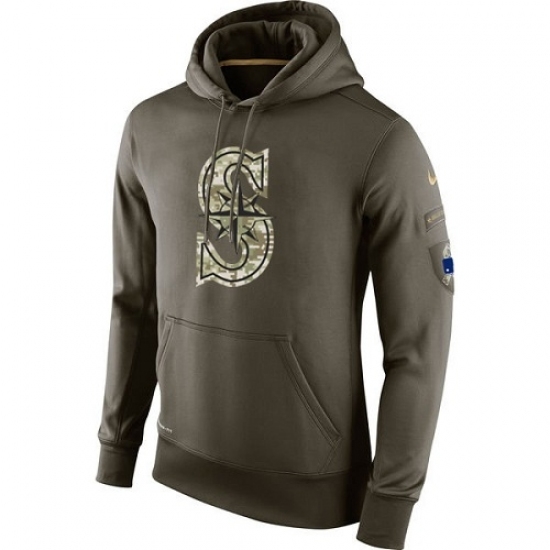 MLB Men Seattle Mariners Nike Olive Salute To Service KO Performance Hoodie MLB Men Seattle Mariners Nike Olive Salute To Service KO Performance Hoodie
