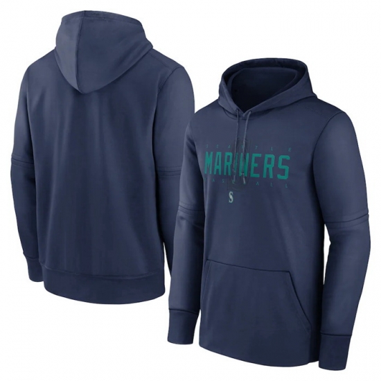 Men Seattle Mariners Navy Pregame Performance Pullover Hoodie Men Seattle Mariners Navy Pregame Performance Pullover Hoodie