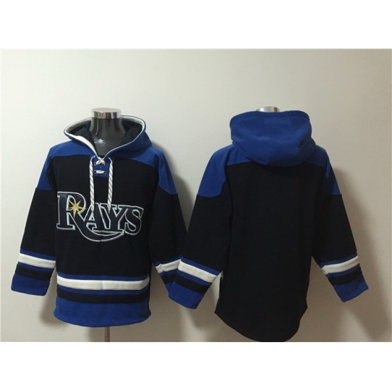 Men Tampa Bay Rays Blank Black Blue Lace Up Pullover Hoodie Men Tampa Bay Rays Blank Black Blue Lace Up Pullover Hoodie
