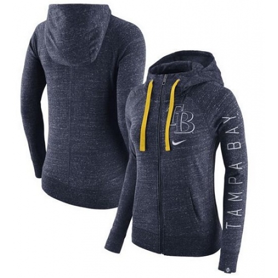 MLB Tampa Bay Rays Nike Women Vintage Full Zip Hoodie Heather Navy MLB Tampa Bay Rays Nike Women Vintage Full Zip Hoodie Heather Navy