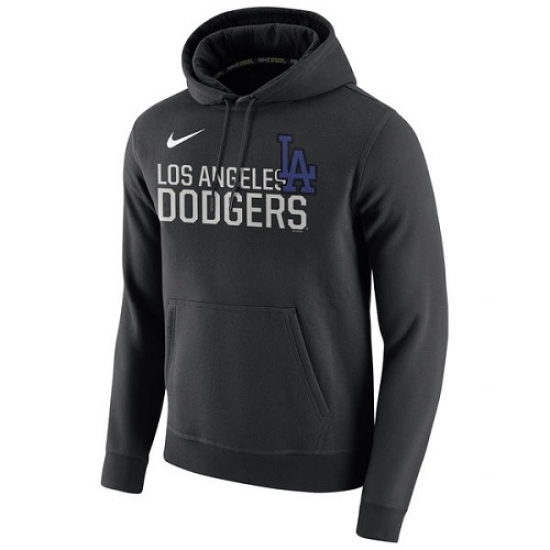 Men MLB LA Dodgers Nike Club Fleece Pullover Hoodie Black Men MLB LA Dodgers Nike Club Fleece Pullover Hoodie Black