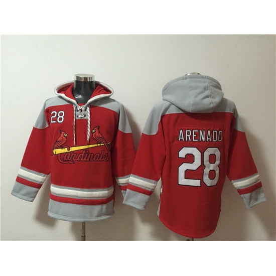 Men St Louis Cardinals 28 Nolan Arenado Ageless Must Have Lace Up Pullover Hoodie Men St Louis Cardinals 28 Nolan Arenado Ageless Must Have Lace Up Pullover Hoodie
