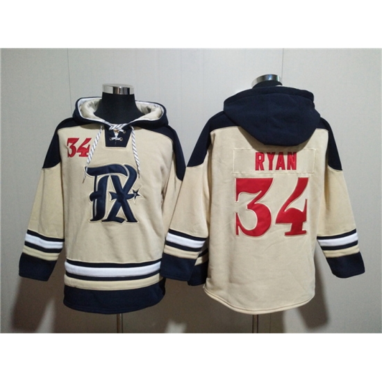 Men Texas Rangers 34 Nolan Ryan Cream Ageless Must Have Lace Up Pullover Hoodie Men Texas Rangers 34 Nolan Ryan Cream Ageless Must Have Lace Up Pullover Hoodie