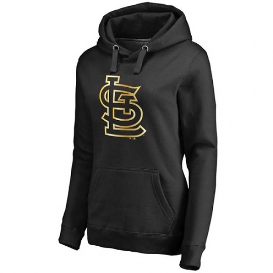 MLB St Louis Cardinals Women Gold Collection Pullover Hoodie Black MLB St Louis Cardinals Women Gold Collection Pullover Hoodie Black