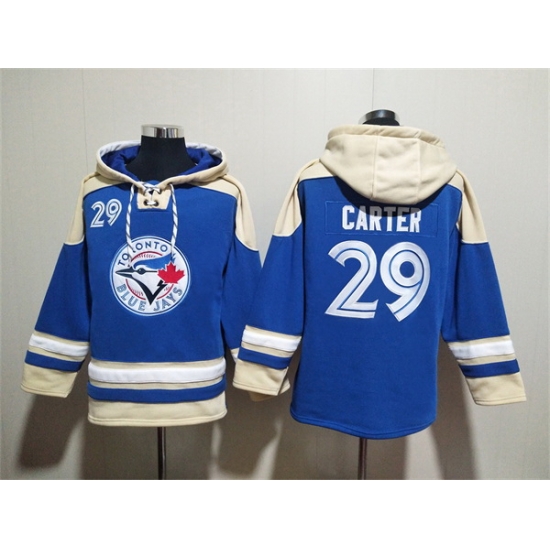 Men Toronto Blue Jays 29 Joe Carter Royal Ageless Must Have Lace Up Pullover Hoodie Men Toronto Blue Jays 29 Joe Carter Royal Ageless Must Have Lace Up Pullover Hoodie