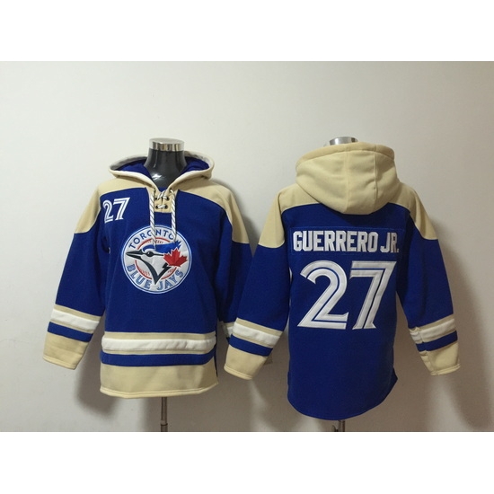 Men's Nike Toronto Blue Jays #27 Vladimir Guerrero Jr. Blue Stitched Baseball Hoodie Men's Nike Toronto Blue Jays #27 Vladimir Guerrero Jr. Blue Stitched Baseball Hoodie