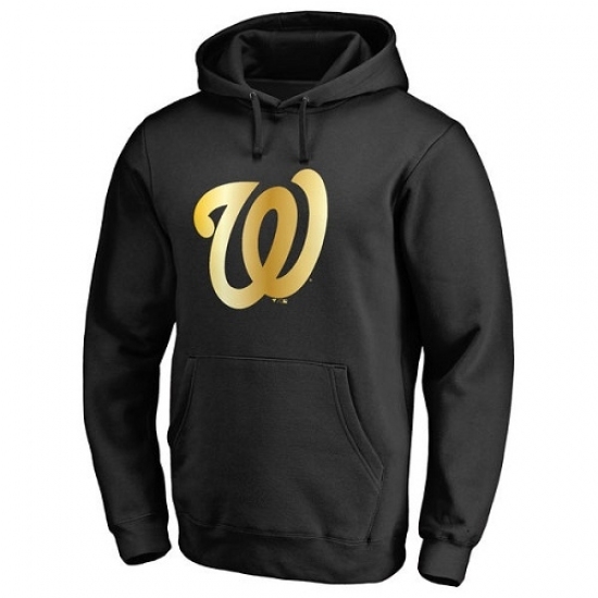 Men MLB Washington Nationals Gold Collection Pullover Hoodie Black Men MLB Washington Nationals Gold Collection Pullover Hoodie Black