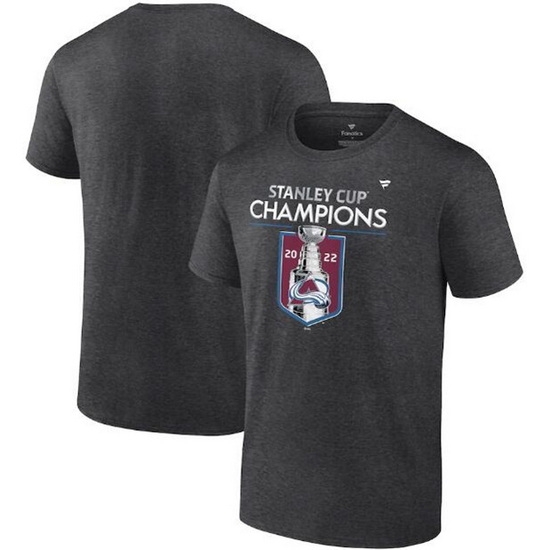Men Colorado Avalanche Charcoal 2022 Stanley Cup Champions Locker Room T Shirt Men Colorado Avalanche Charcoal 2022 Stanley Cup Champions Locker Room T Shirt