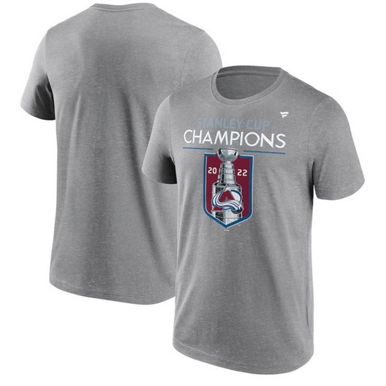 Men Colorado Avalanche Grey 2022 Stanley Cup Champions Jersey Roster T Shirt Men Colorado Avalanche Grey 2022 Stanley Cup Champions Jersey Roster T Shirt