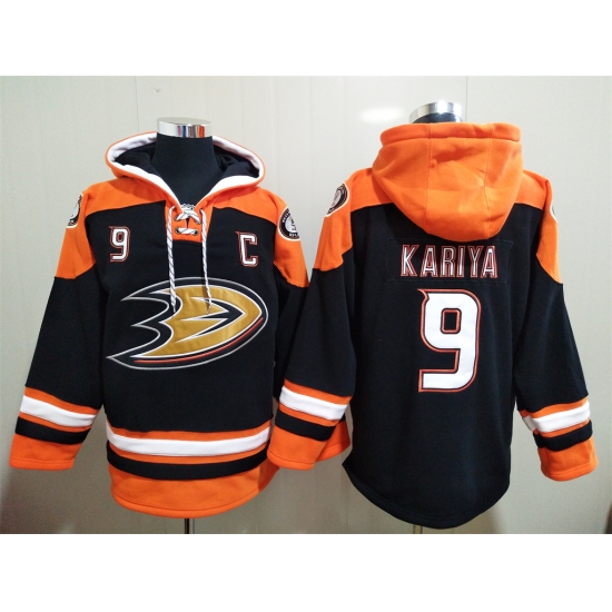 Men Anaheim Ducks Paul Kariya 9 Blue Stitched NHL Hoodie Men Anaheim Ducks Paul Kariya 9 Blue Stitched NHL Hoodie
