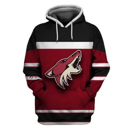 Men Arizona Coyotes Wine All Stitched Hooded Sweatshirt Men Arizona Coyotes Wine All Stitched Hooded Sweatshirt