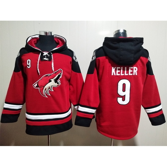 Men's Arizona Coyotes #9 Clayton Keller Red Ageless Must-Have Lace-Up Pullover Hoodie Men's Arizona Coyotes #9 Clayton Keller Red Ageless Must-Have Lace-Up Pullover Hoodie