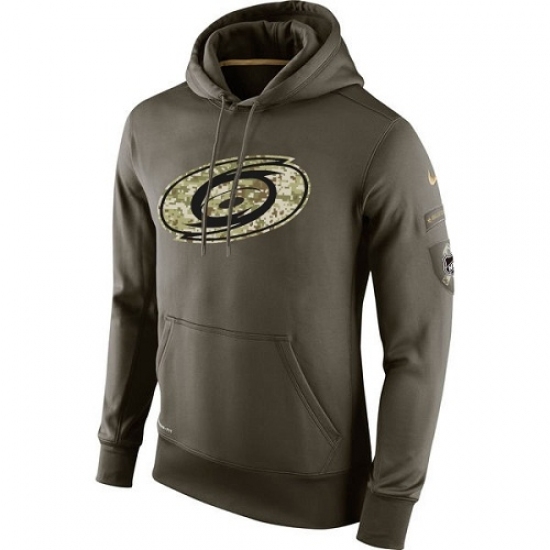 NHL Mens Carolina Hurricanes Nike Olive Salute To Service KO Performance Hoodie NHL Mens Carolina Hurricanes Nike Olive Salute To Service KO Performance Hoodie