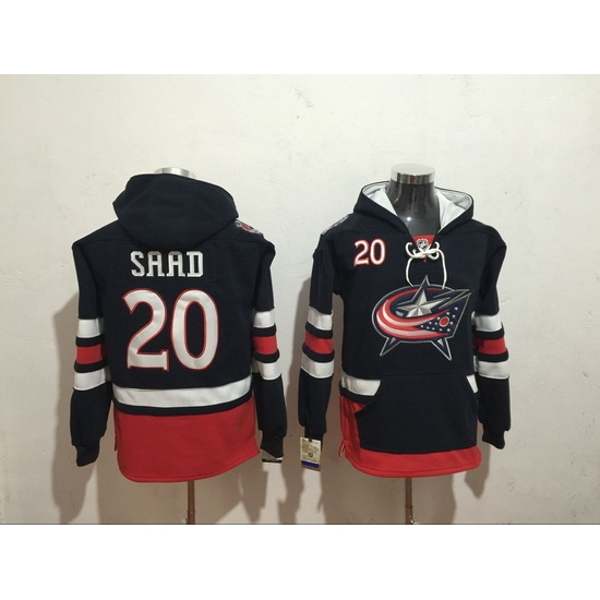 Men Columbus Blue Jackets 20 Brandon Saad Blue Stitched Hoody Men Columbus Blue Jackets 20 Brandon Saad Blue Stitched Hoody