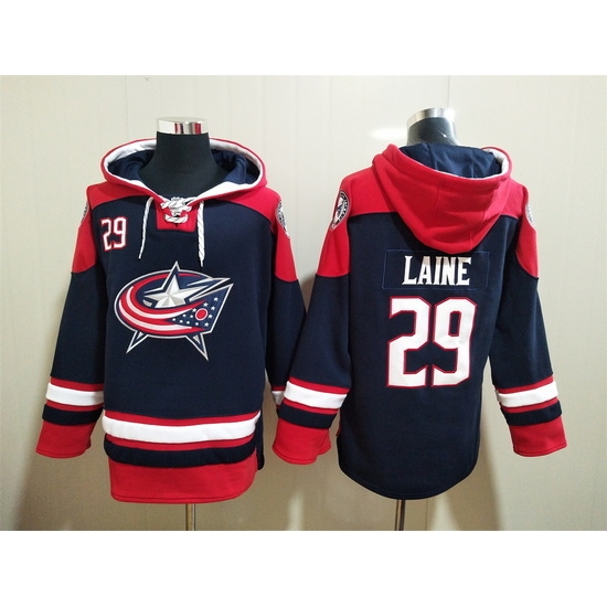 Men Columbus Blue Jackets #29 Patrik Laine Stitched Hoody Men Columbus Blue Jackets #29 Patrik Laine Stitched Hoody