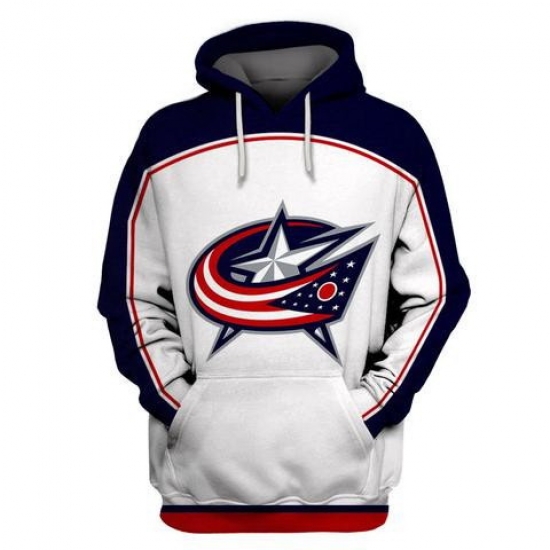 Men Columbus Blue Jackets White All Stitched Hooded Sweatshirt Men Columbus Blue Jackets White All Stitched Hooded Sweatshirt