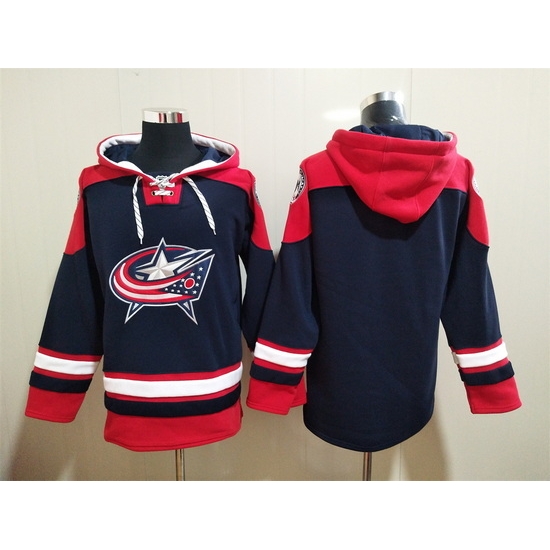 Men's Columbus Blue Jackets Blank Navy Ageless Must-Have Lace-Up Pullover Hoodie Men's Columbus Blue Jackets Blank Navy Ageless Must-Have Lace-Up Pullover Hoodie
