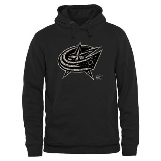 NHL Mens Columbus Blue Jackets Black Rink Warrior Pullover Hoodie NHL Mens Columbus Blue Jackets Black Rink Warrior Pullover Hoodie