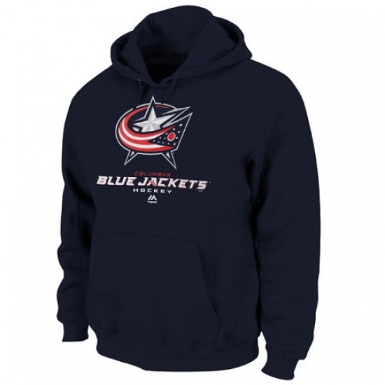 NHL Mens Columbus Blue Jackets Majestic Critical Victory VIII Fleece Hoodie Navy Blue NHL Mens Columbus Blue Jackets Majestic Critical Victory VIII Fleece Hoodie Navy Blue