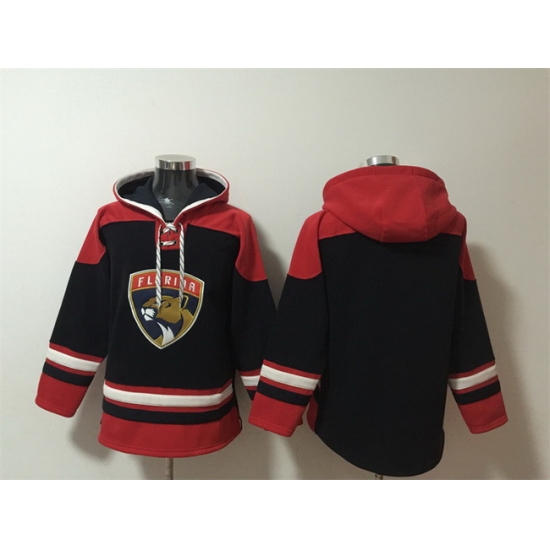 Men Florida Panthers Blank Black Red Lace Up Pullover Hoodie Men Florida Panthers Blank Black Red Lace Up Pullover Hoodie