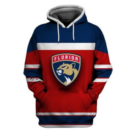 Men Florida Panthers Red Navy All Stitched Hooded Sweatshirt Men Florida Panthers Red Navy All Stitched Hooded Sweatshirt