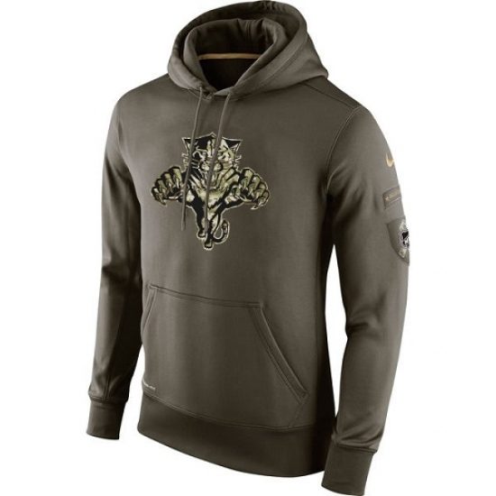 NHL Mens Florida Panthers Nike Olive Salute To Service KO Performance Hoodie NHL Mens Florida Panthers Nike Olive Salute To Service KO Performance Hoodie