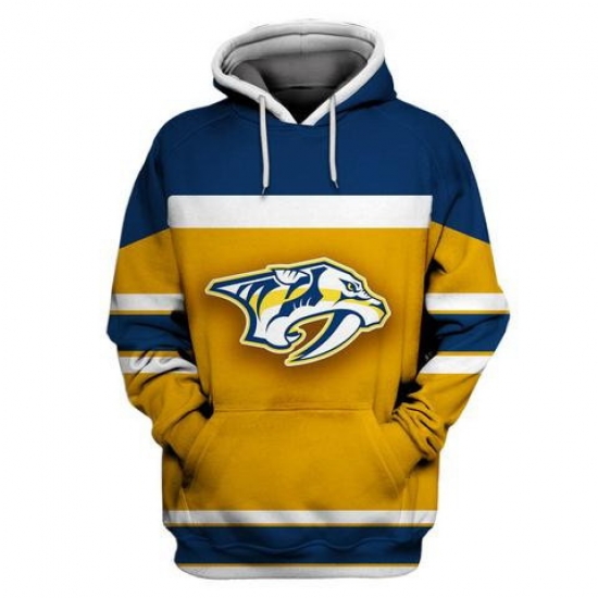 Men Nashville Predators Gold All Stitched Hooded Sweatshirt Men Nashville Predators Gold All Stitched Hooded Sweatshirt
