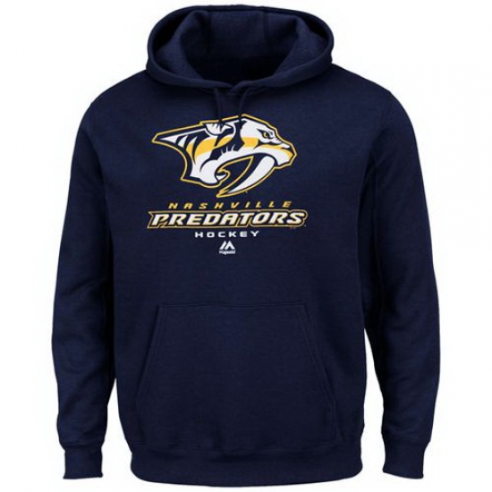 Men Nashville Predators Majestic Critical Victory VIII Fleece Hoodie Navy Blue Men Nashville Predators Majestic Critical Victory VIII Fleece Hoodie Navy Blue