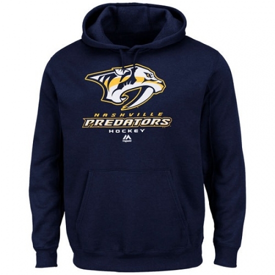 NHL Mens Nashville Predators Majestic Critical Victory VIII Fleece Hoodie Navy Blue NHL Mens Nashville Predators Majestic Critical Victory VIII Fleece Hoodie Navy Blue
