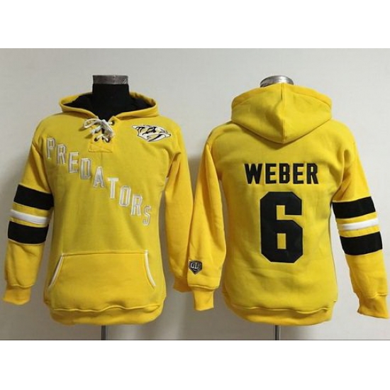 Nashville Predators 6 Shea Weber Yellow Women Old Time Heidi Hoodie NHL Hoodie Nashville Predators 6 Shea Weber Yellow Women Old Time Heidi Hoodie NHL Hoodie