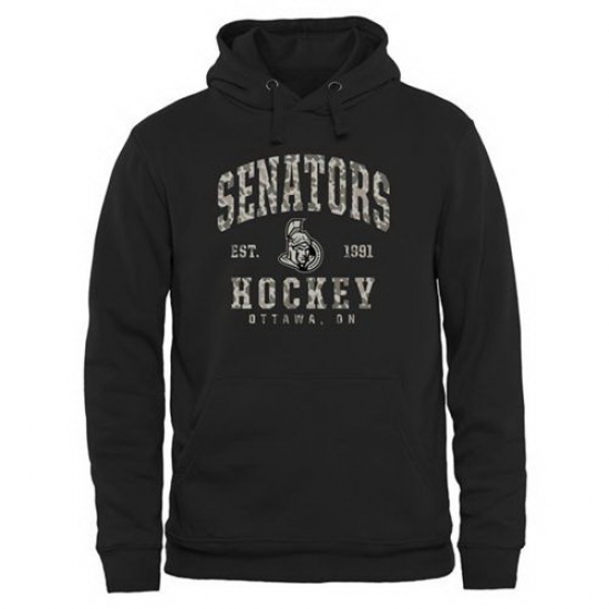 Men Ottawa Senators Black Camo Stack Pullover Hoodie Men Ottawa Senators Black Camo Stack Pullover Hoodie