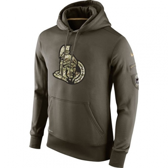 NHL Mens Ottawa Senators Nike Olive Salute To Service KO Performance Hoodie NHL Mens Ottawa Senators Nike Olive Salute To Service KO Performance Hoodie
