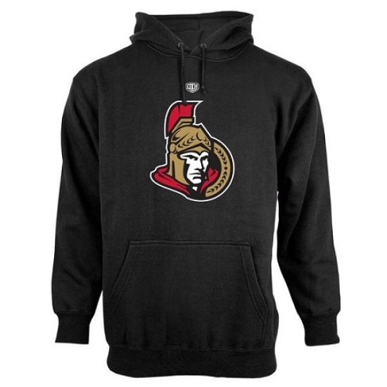 NHL Mens Ottawa Senators Old Time Hockey Big Logo with Crest Pullover Hoodie Black NHL Mens Ottawa Senators Old Time Hockey Big Logo with Crest Pullover Hoodie Black