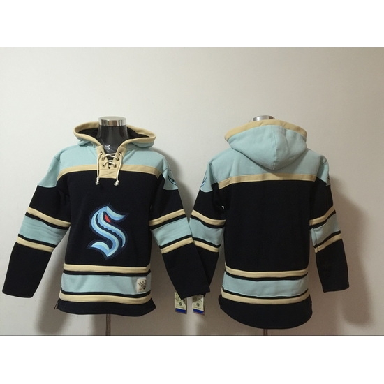 Men Seattle Kraken Blank Stitched Hoody Men Seattle Kraken Blank Stitched Hoody