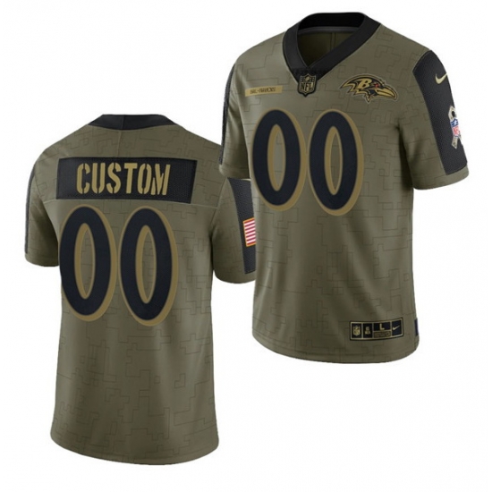 Men Women Youth Toddler Baltimore Ravens ACTIVE PLAYER Custom 2021 Olive Salute To Service Limited Jersey Men Women Youth Toddler Baltimore Ravens ACTIVE PLAYER Custom 2021 Olive Salute To Service Limited Jersey