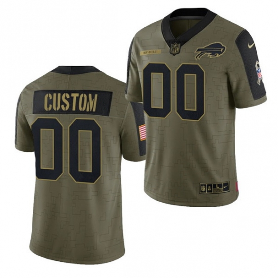 Men Women Youth Toddler Buffalo Bills ACTIVE PLAYER Custom 2021 Olive Salute To Service Limited Men Women Youth Toddler Buffalo Bills ACTIVE PLAYER Custom 2021 Olive Salute To Service Limited